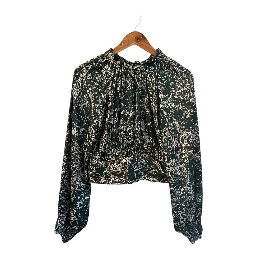 Zara Modern Green and White Patterned Top - Picture 2 of 8
